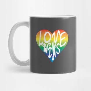 Love Wins Heart Rainbow Pride Hand Drawn Valentine’s Day Mug